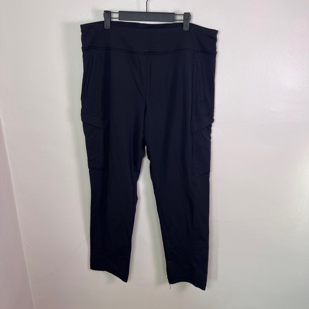 Duluth Trading Co No-Yank Cargo Pants XL x 29 Black Stretch Utility Gorpcore